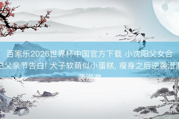 百家乐2026世界杯中国官方下载 小沈阳父女合拍父亲节告白! 犬子软萌似小蛋糕， 瘦身之后逆袭澄澈